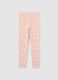 Girls' pink skinny cotton leggings with floral prints_0