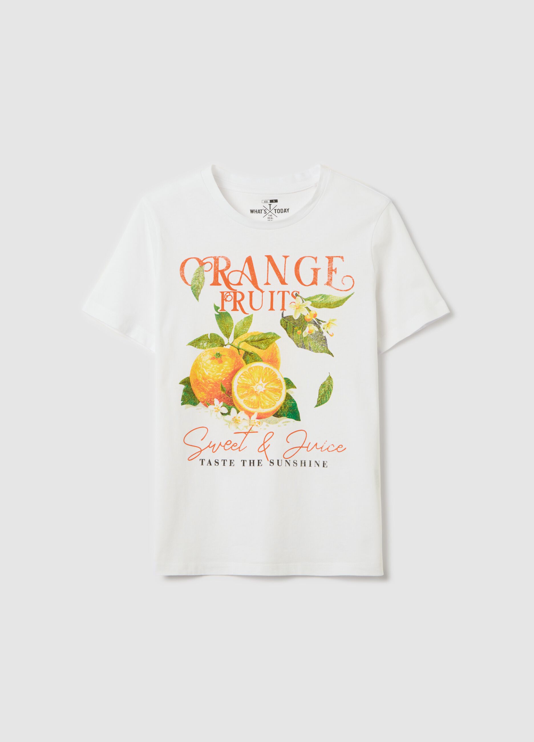 White T-shirt with fruit print