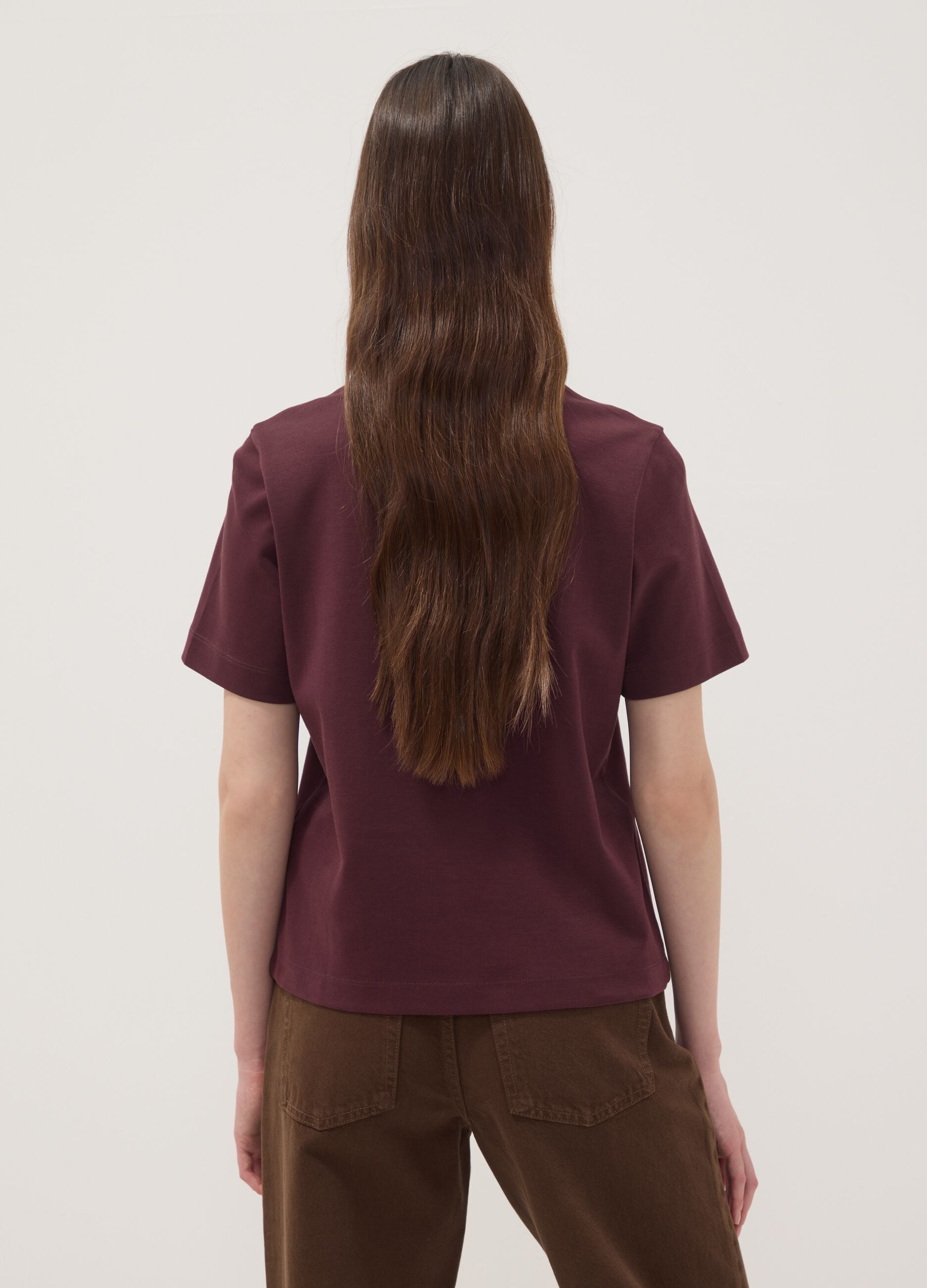 Purple pure cotton relaxed-fit T-shirt