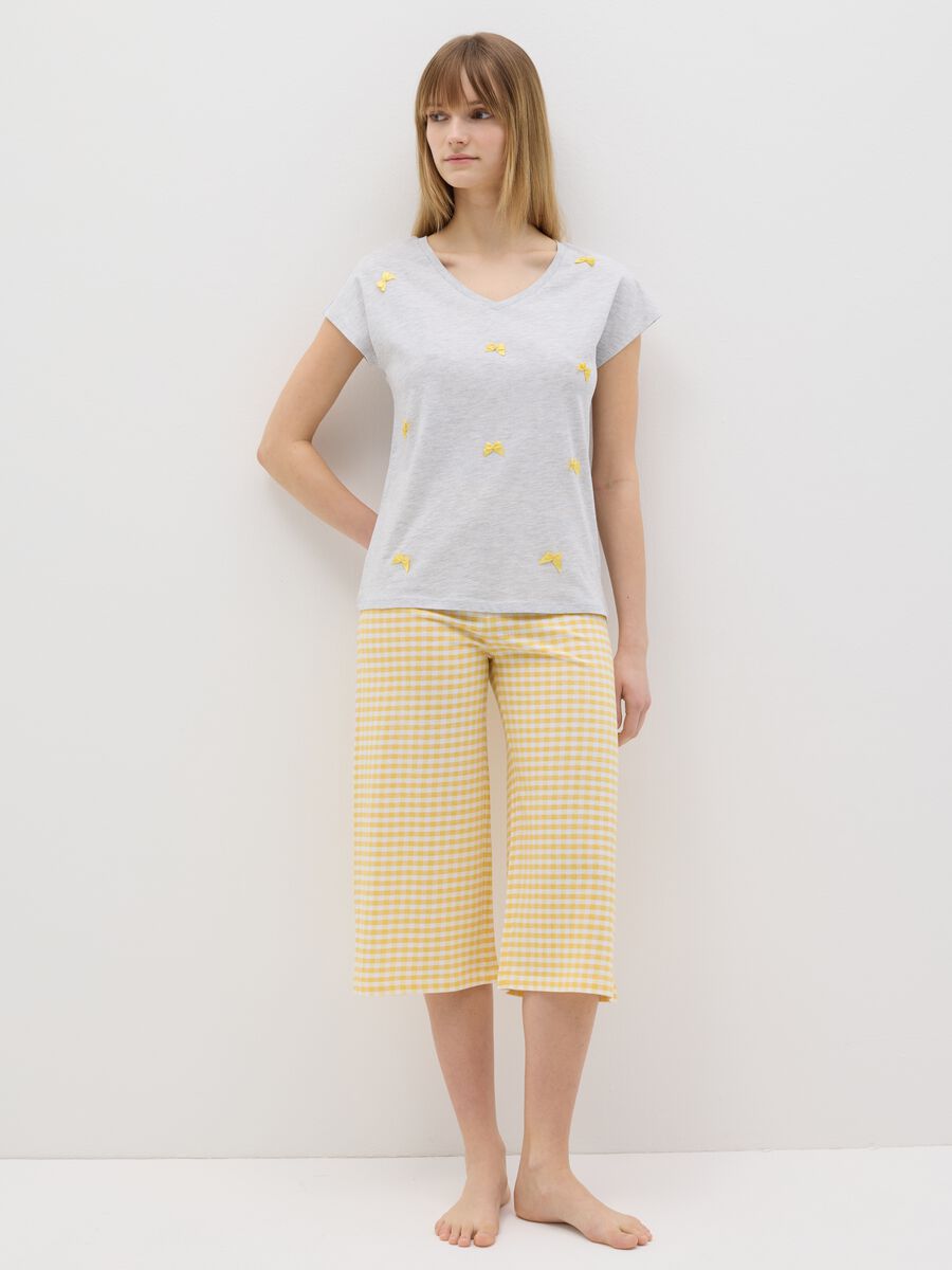 Gingham pyjama trousers with drawstring_0
