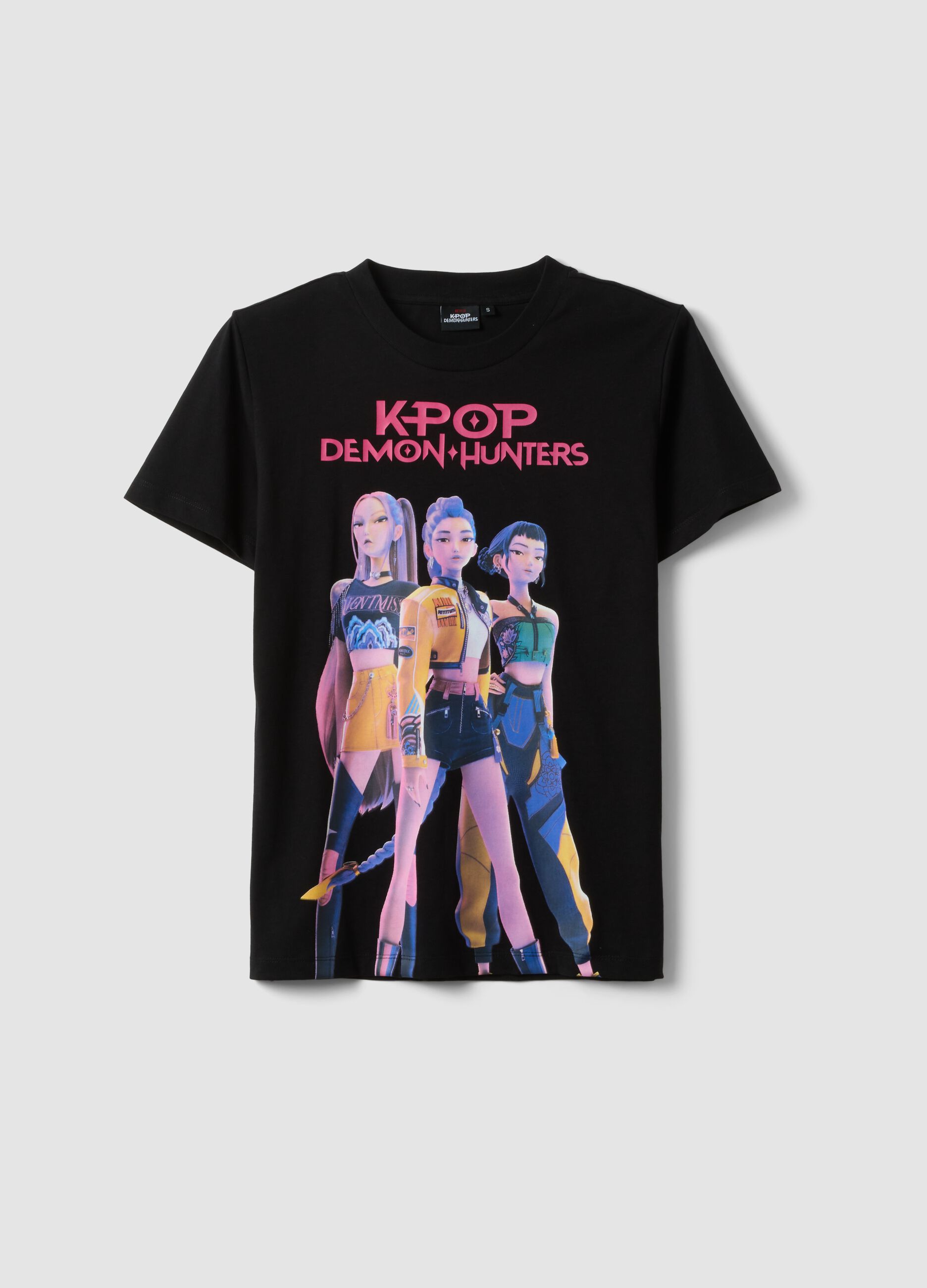 Black pure cotton regular fit t-shirt with print