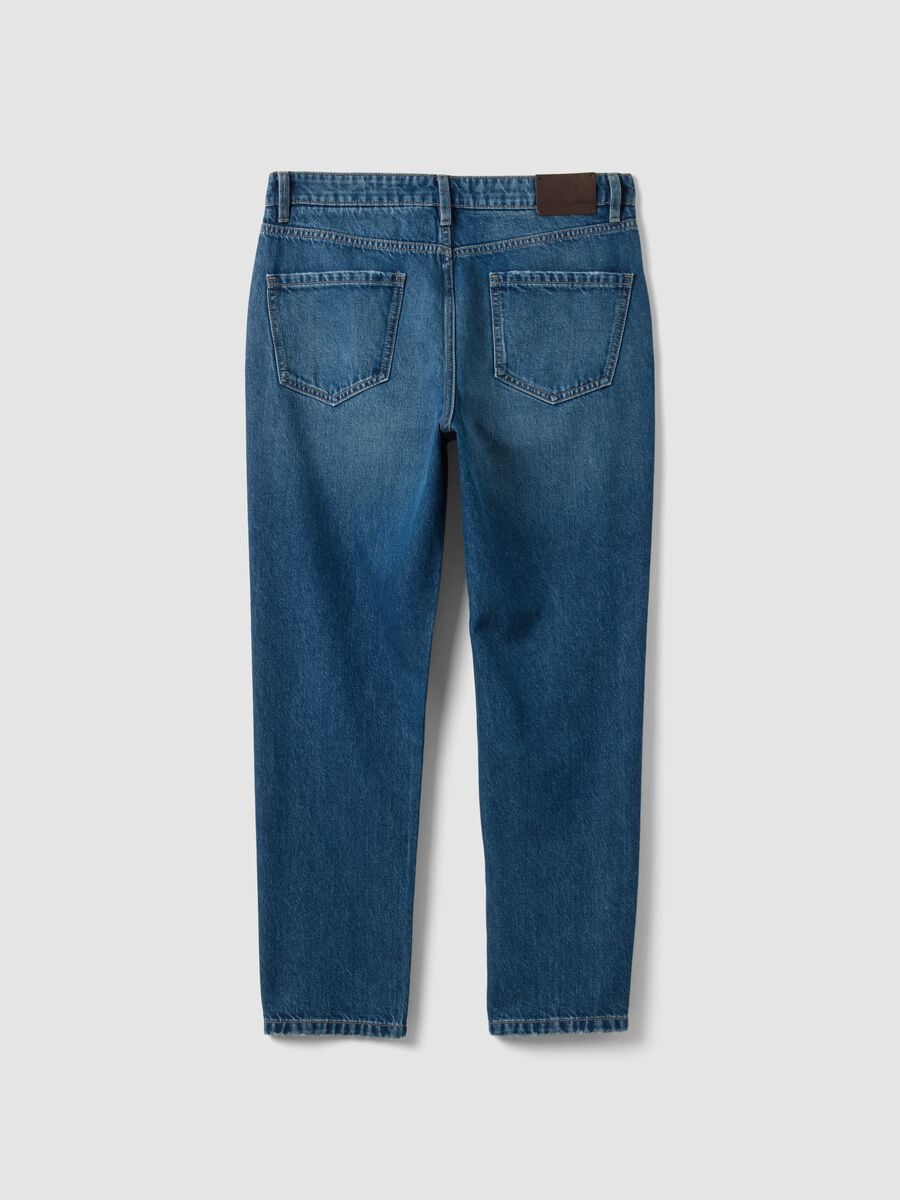 Blue cotton and lyocell blend regular tapered jeans_6