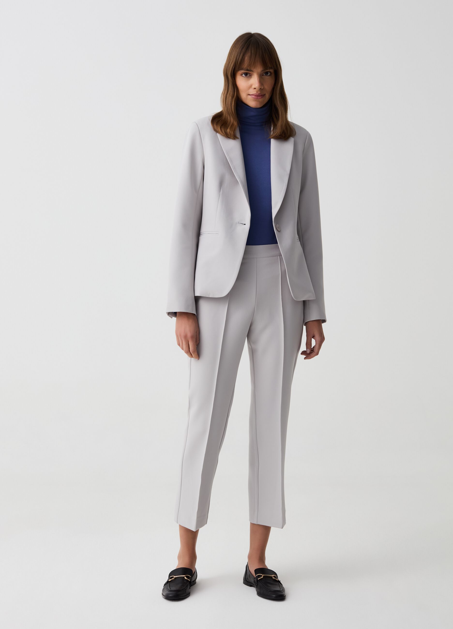 Stretch single-breasted blazer