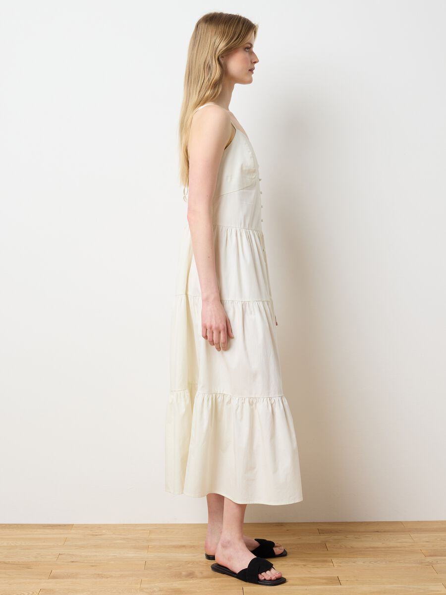 Women's long dress in pure white cotton, oversized_1