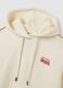 Beige cotton blend hoodie_5