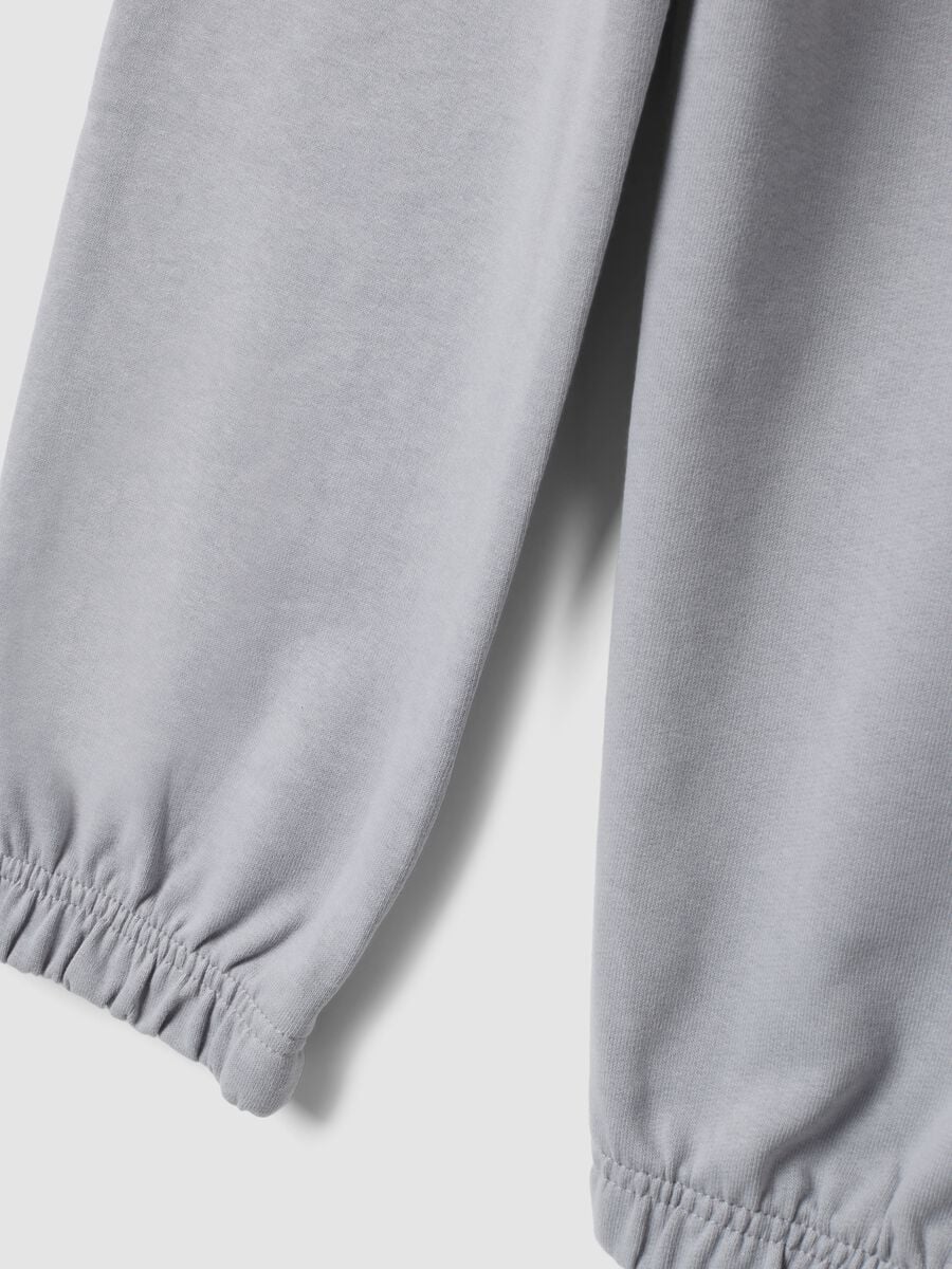 Pantaloni jogger grigi in misto cotone_3