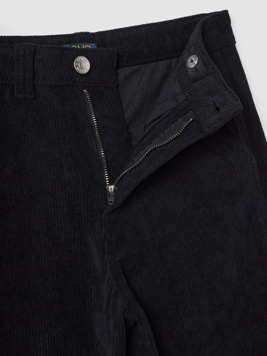 Pantaloni carpenter neri a coste over fit_2