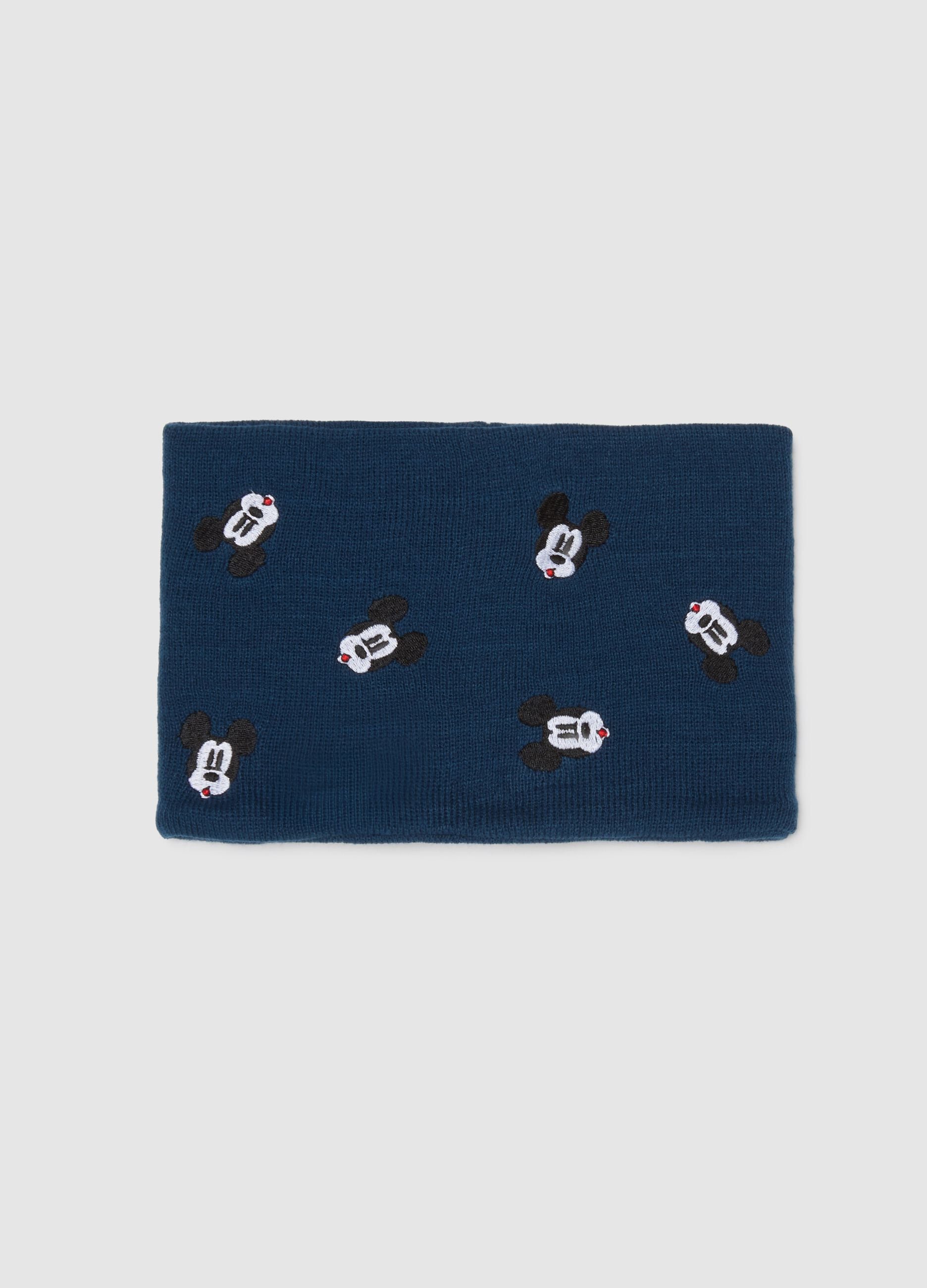 Blue Scarf with Embroidery
