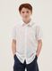 Camicia bianca in misto lino e cotone da ragazzo regular fit_0