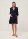 Abito blu premaman in pura viscosa con collo alla coreana_0