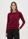 Burgundy sweater with round neckline_1