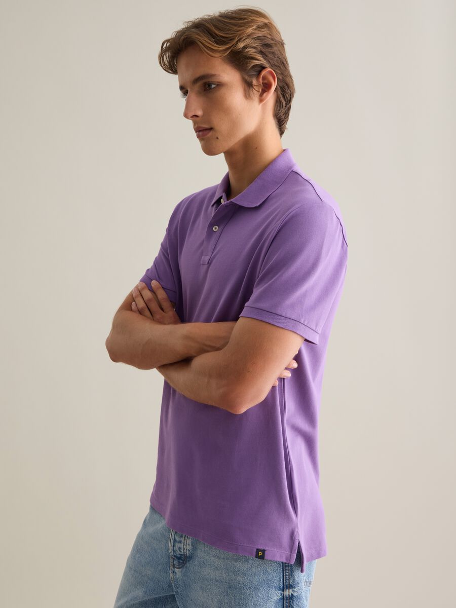 Men's violet pure cotton polo shirt regular fit_1