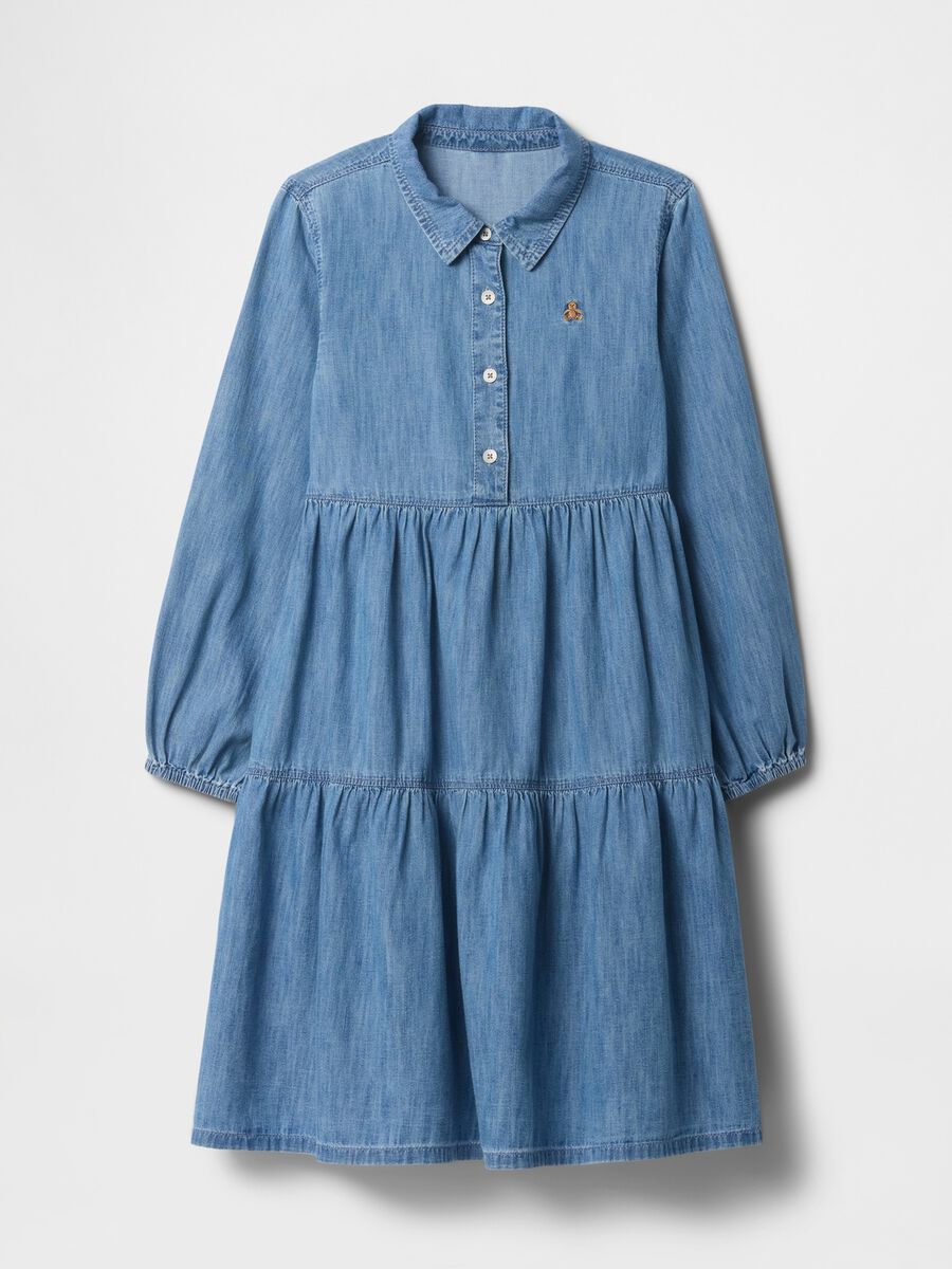 Denim dress with flounces_3