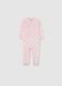 Pink fleece babygrow with hearts_0