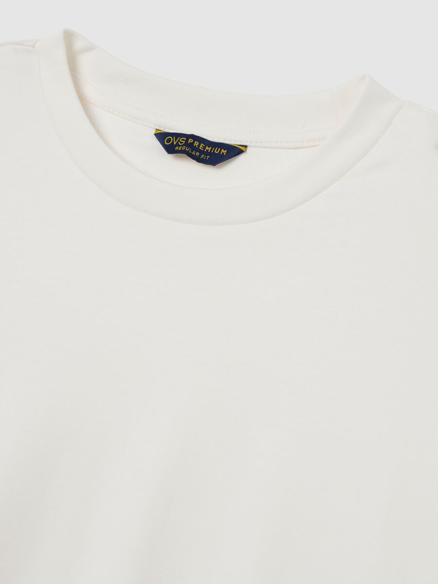 Maglia in puro cotone bianca regular fit_5