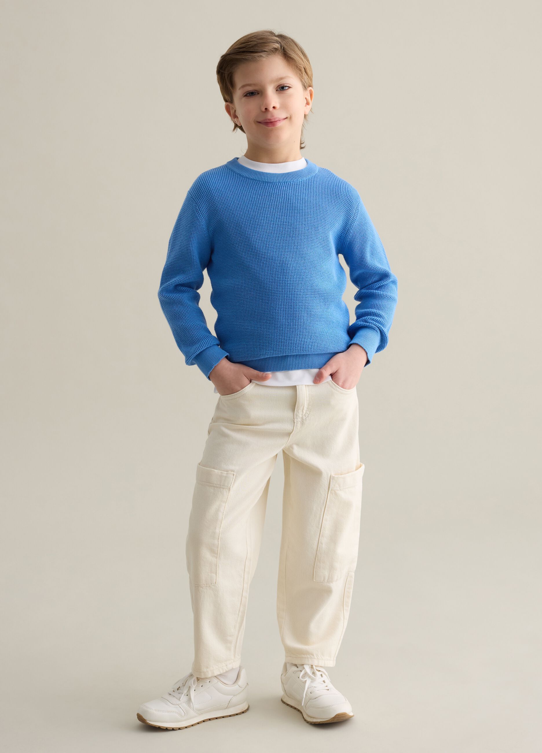 Jeans cargo in cotone