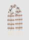 Blue and brown striped scarf with fringes_0