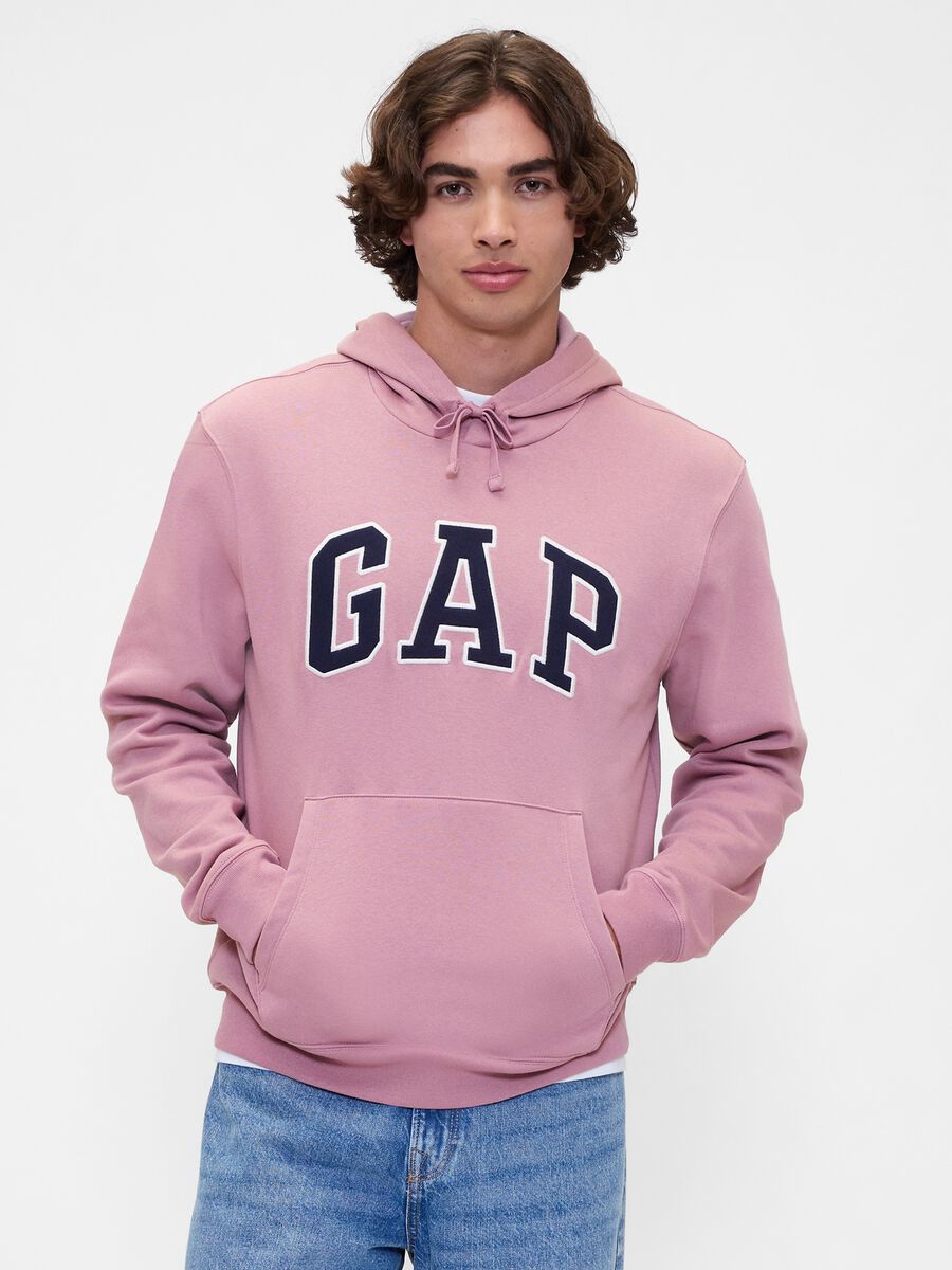 Felpa rosa con cappuccio e logo_0