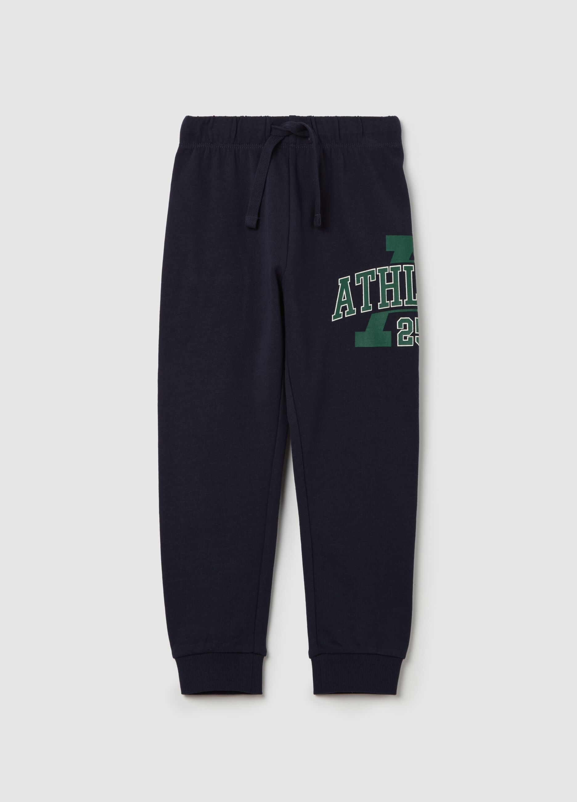 Joggers with drawstring and "ATHLETIC 25” print