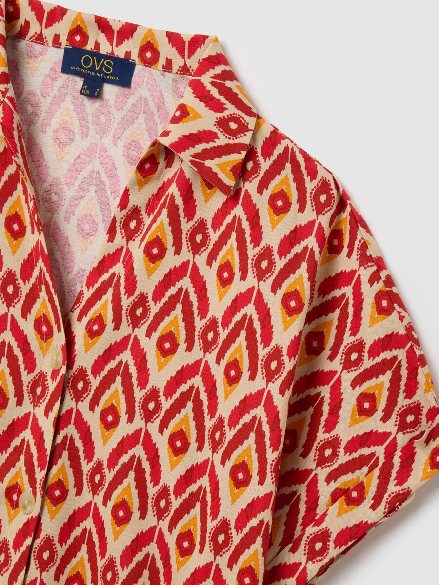 Women's Multicolour Linen Blend Shirt Regular Fit_5