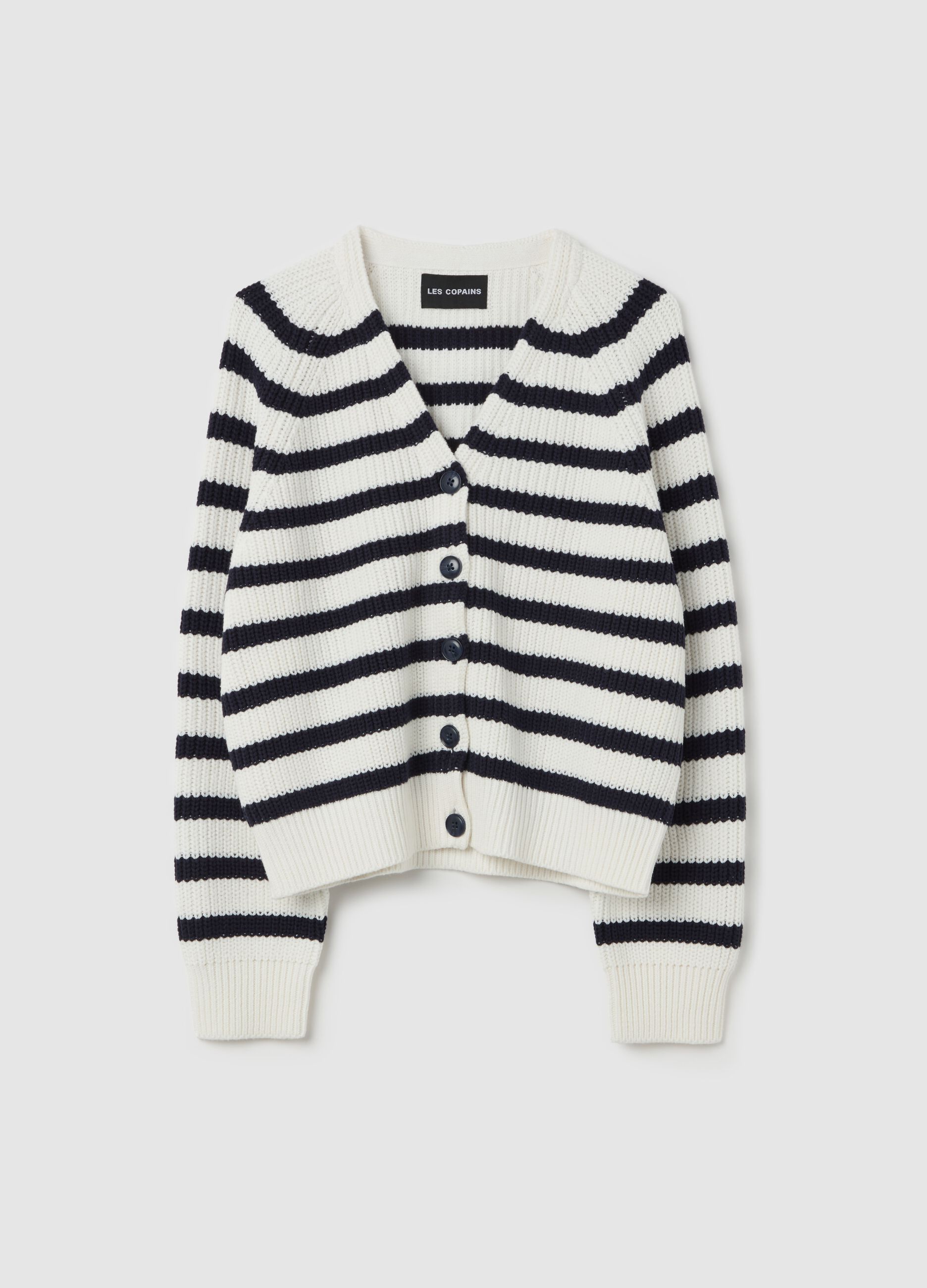 Cardigan a righe con maniche raglan