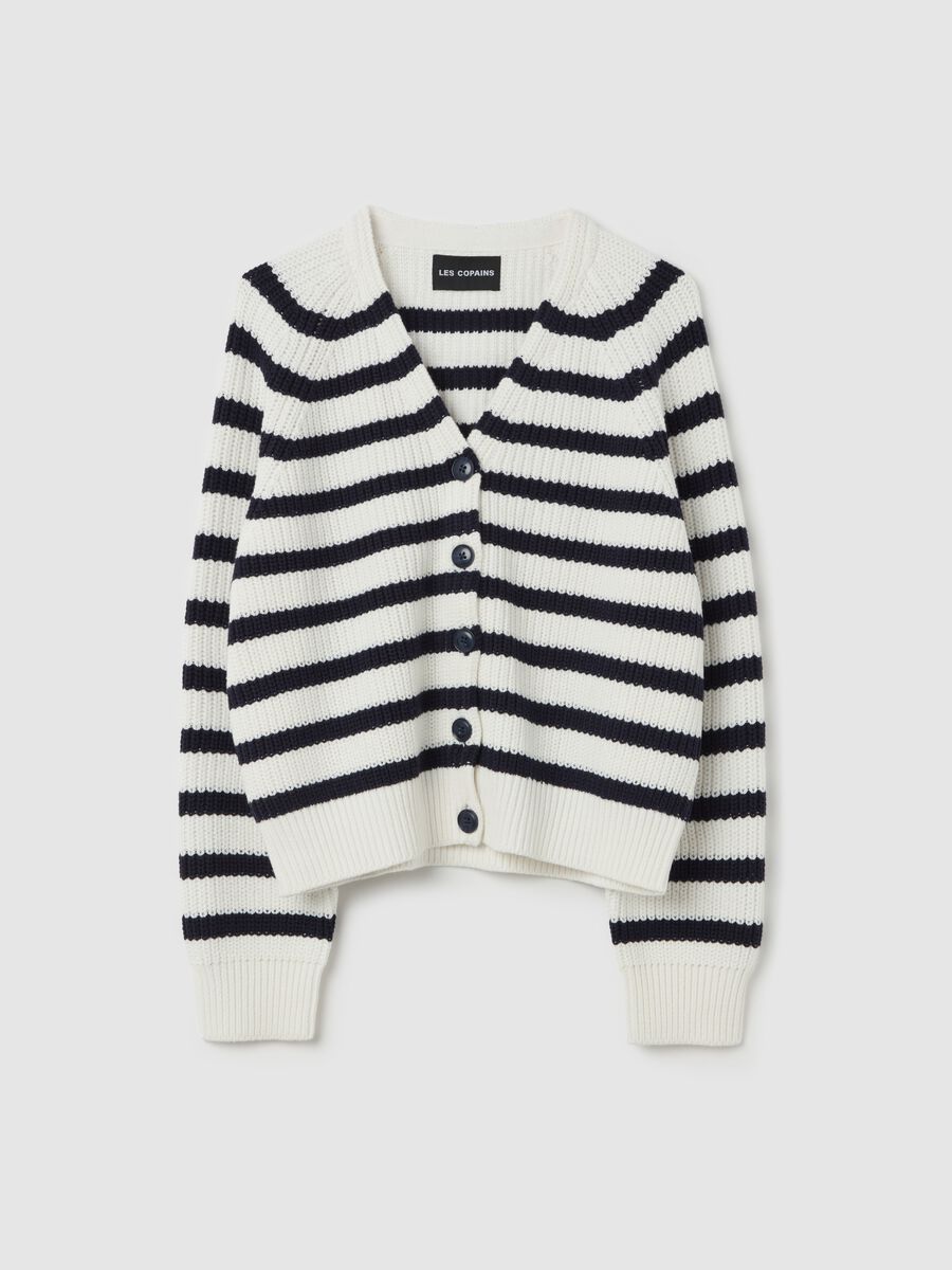 Striped cardigan with raglan sleeves_4