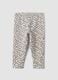 Multicolour organic cotton-blend animal print leggings for baby girl_0