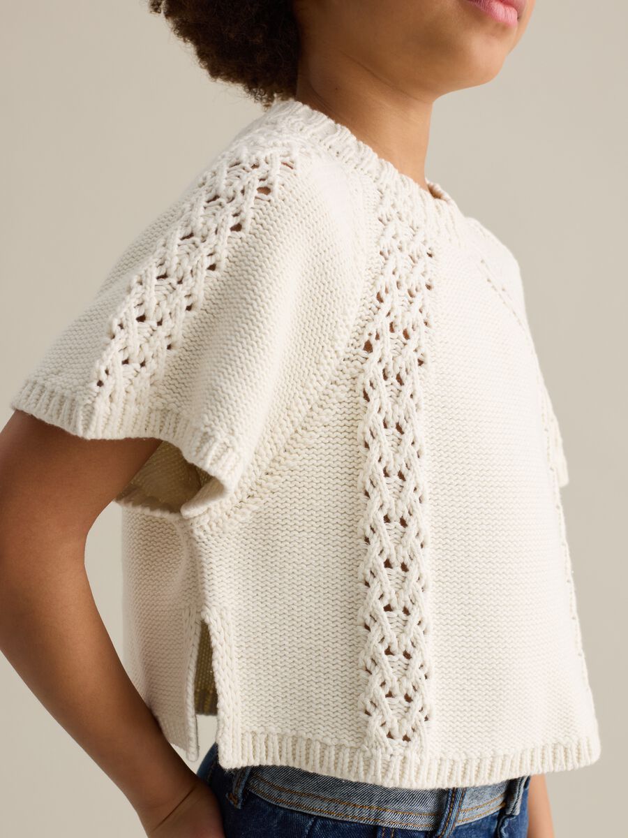 White openwork sweater in cotton_1