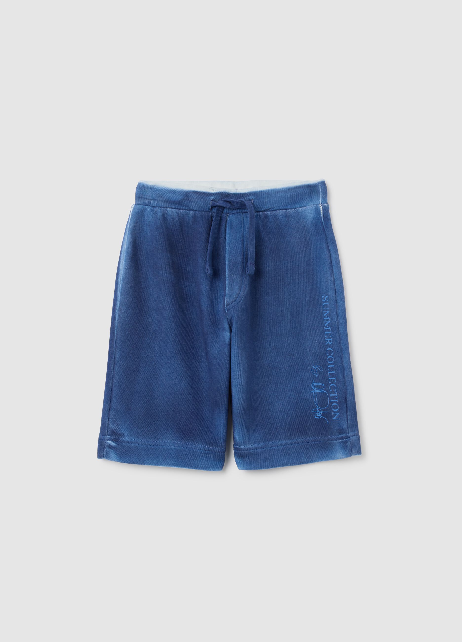 Pantaloncini da bambino in cotone blu regular fit