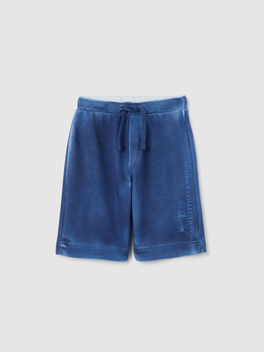 Children's regular fit blue cotton shorts_0