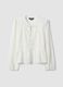 White pure cotton tie-front shirt, regular fit_0