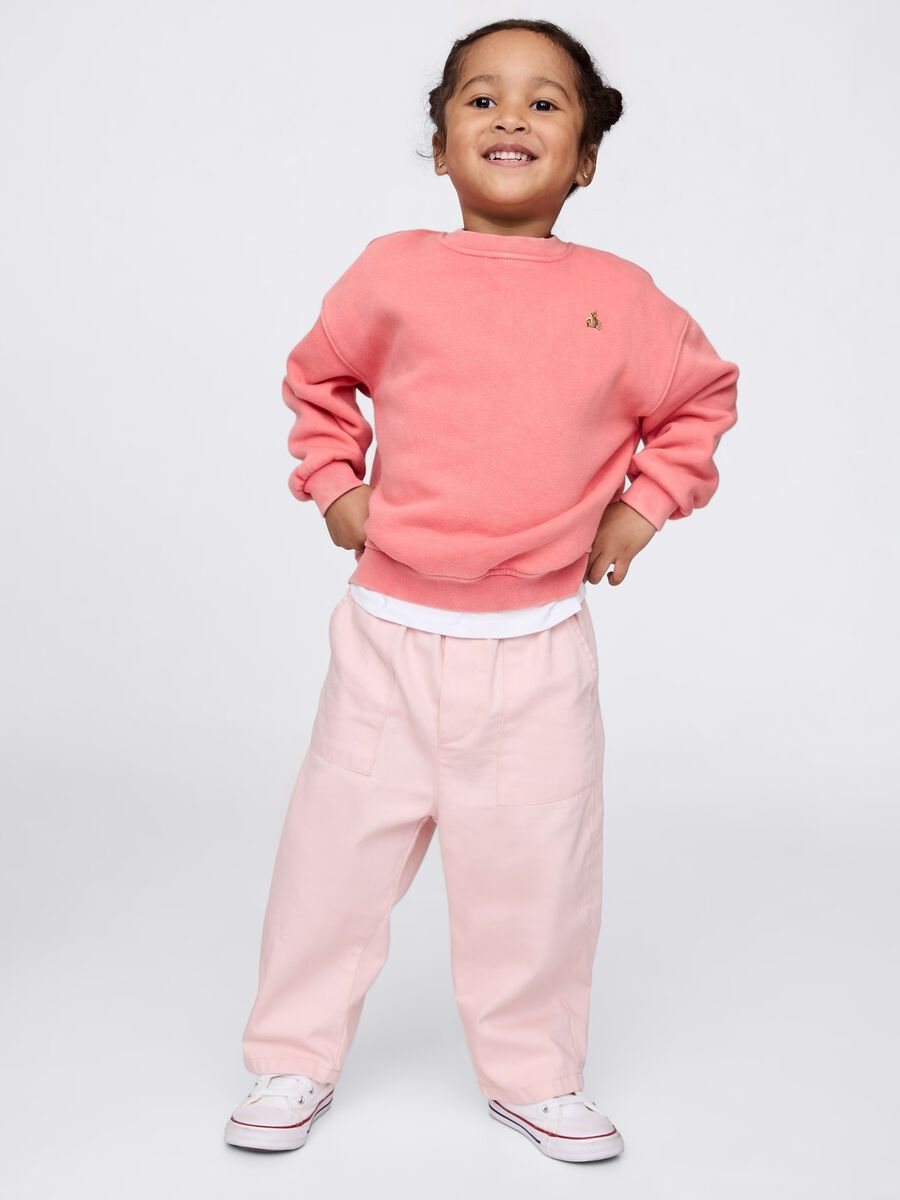 Pink wide-leg pull-on trousers_1