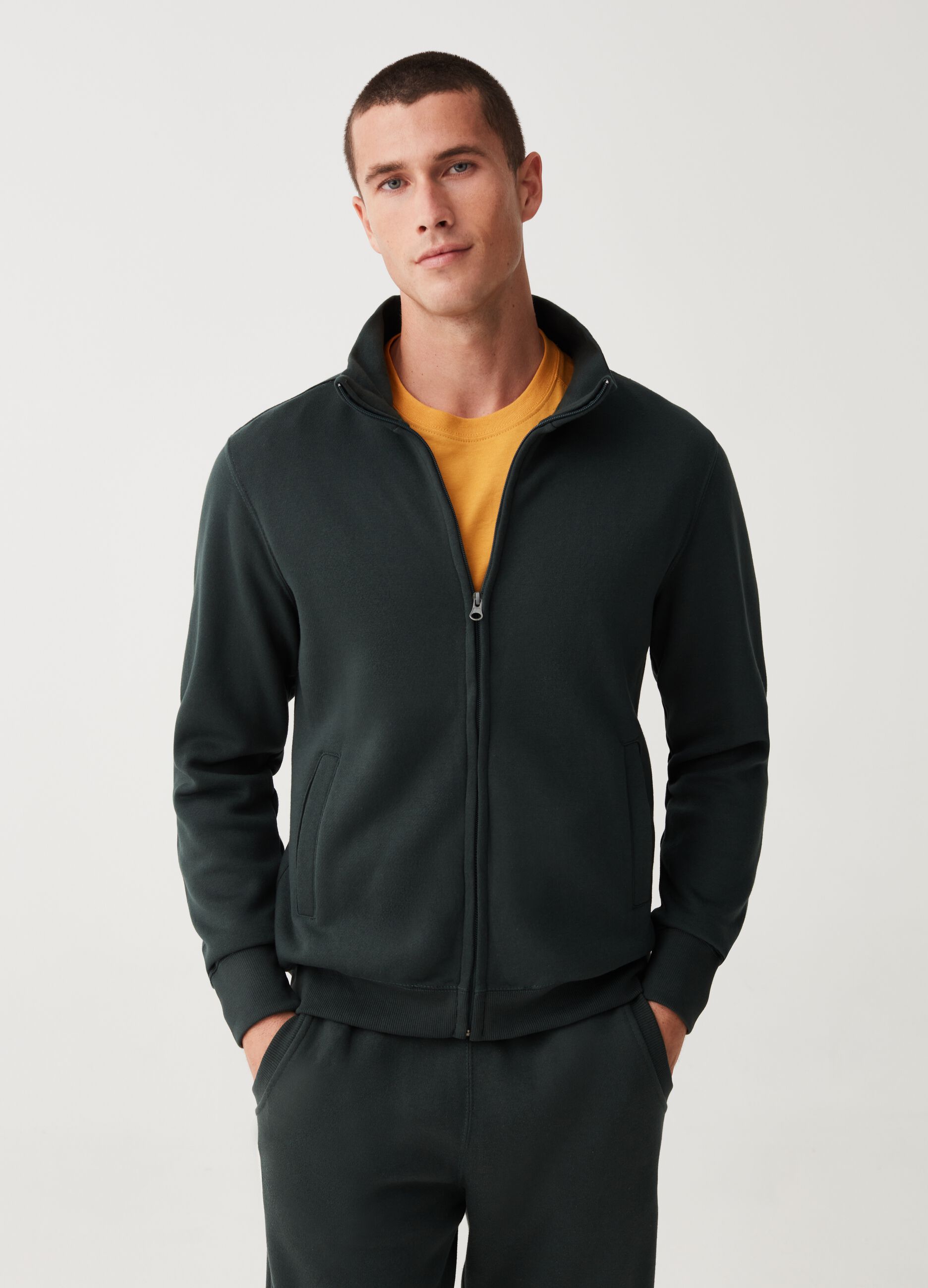 Full zip in felpa a collo alto