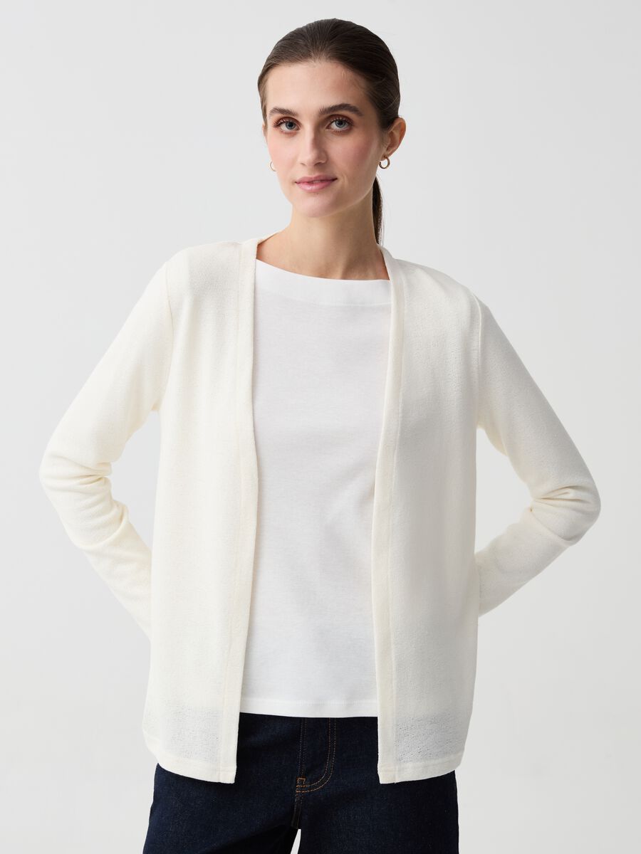 Open mélange cardigan_1