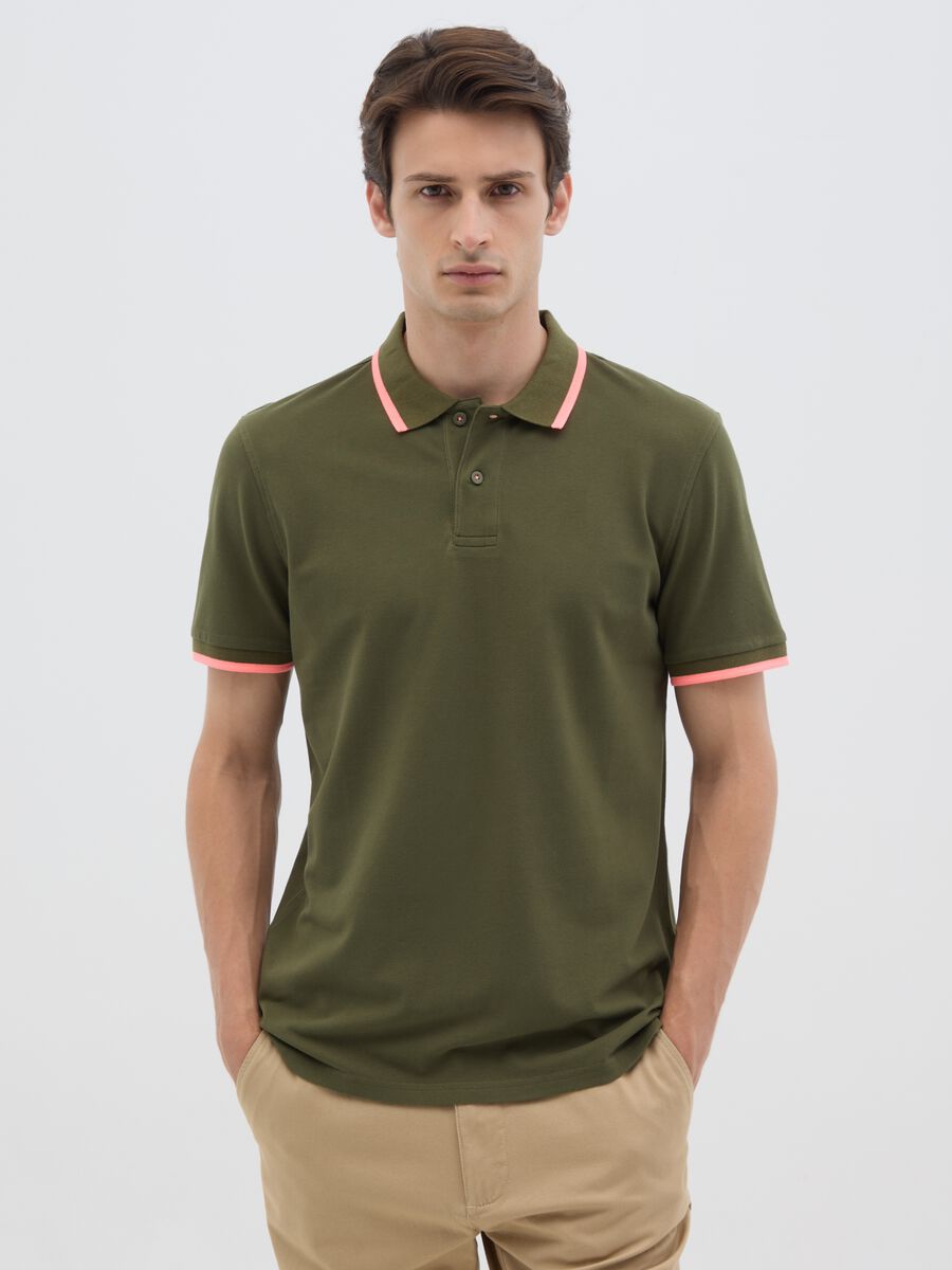 Polo da uomo in cotone elasticizzato multicolor regular fit_0