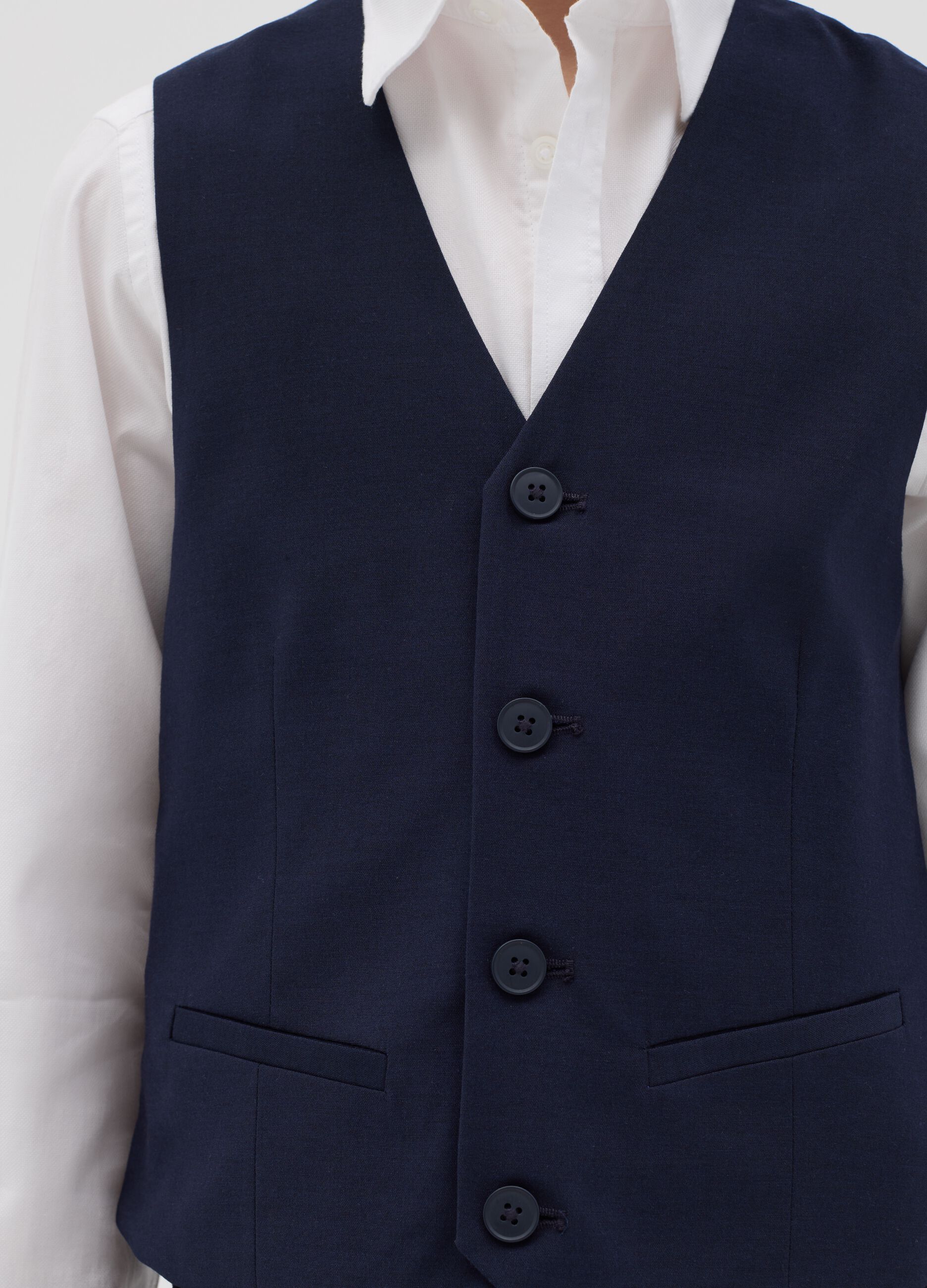 Gilet with welt pockets