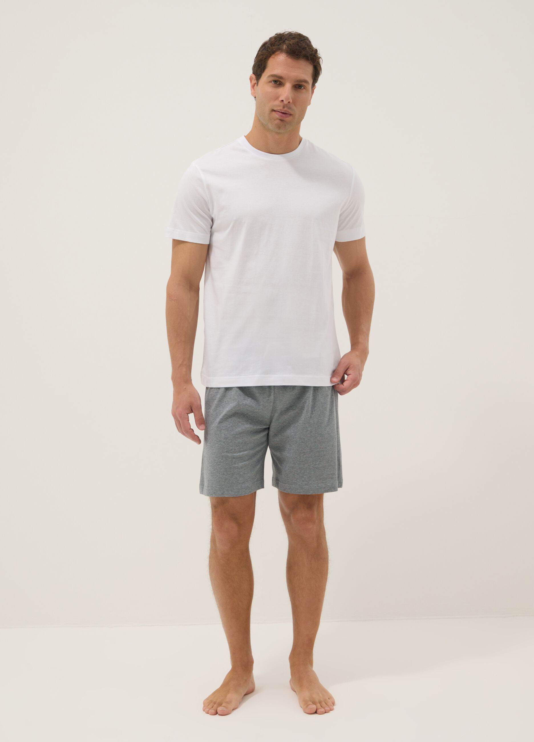 Short Pyjamas in Multicolour Organic Cotton with Regular Fit