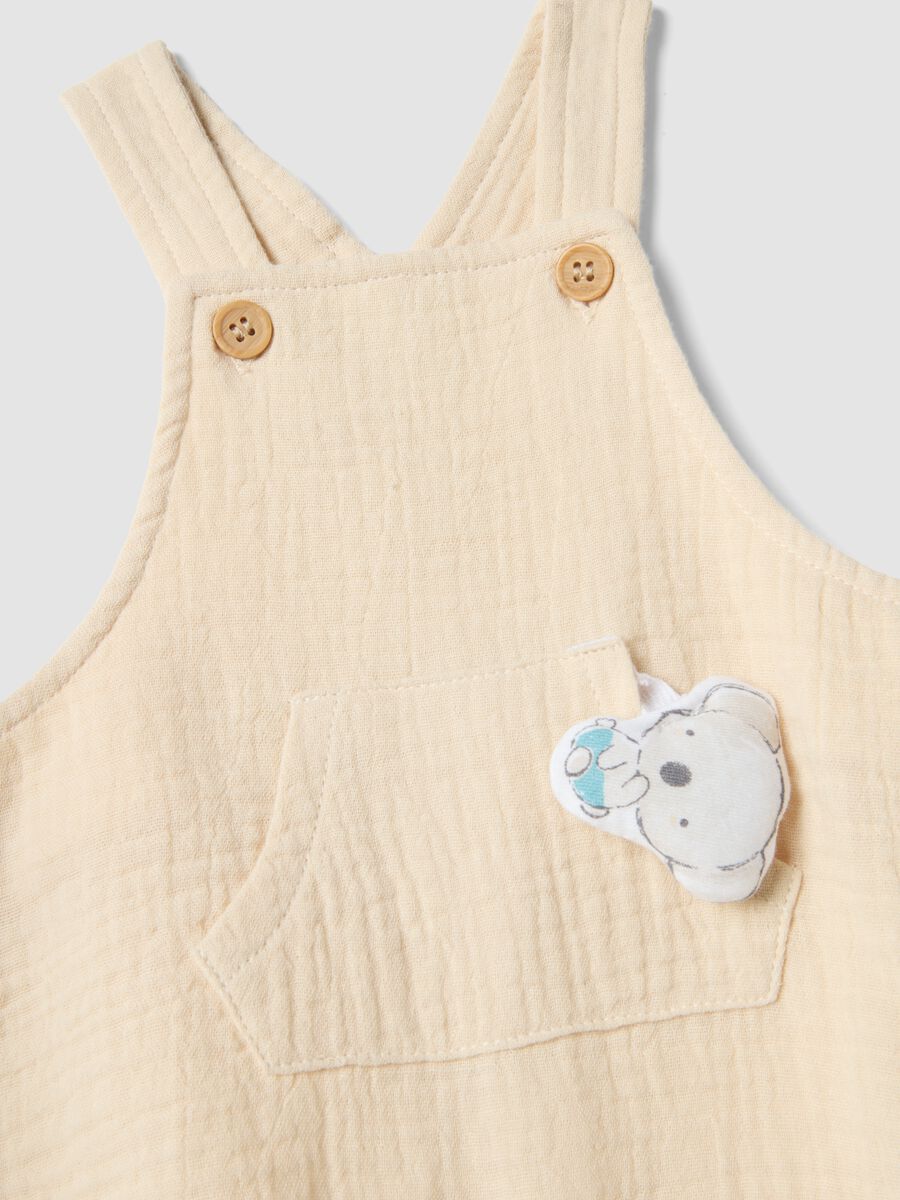 Set t-shirt overall in puro cotone multicolor da neonato relaxed fit_3