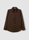 Camicia marrone regular fit con colletto classico_0