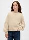 Beige cotton blend jumper for girls_0