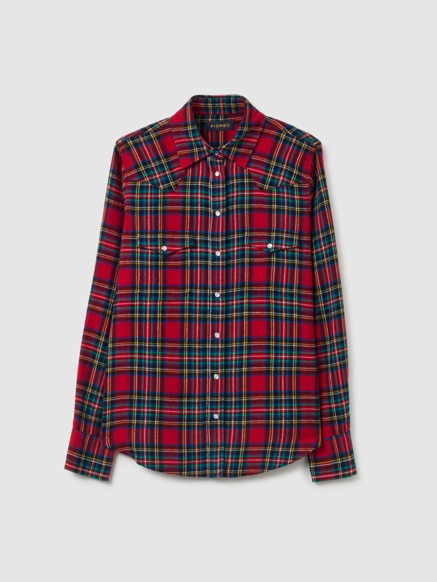 Multicoloured checked shirt in pure cotton and regular fit flannel_4