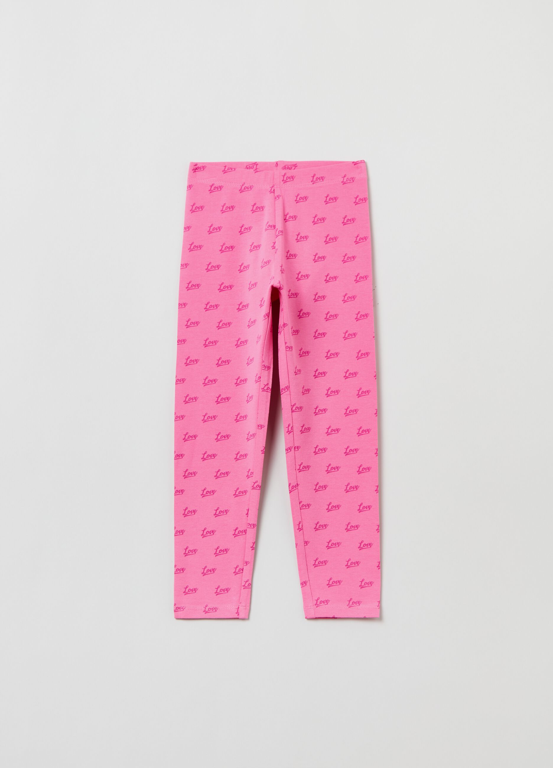 Leggings in cotone stretch con stampa