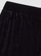 Pantaloni neri wide leg in tessuto velour elasticizzato_5