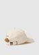 Beige pure cotton cap with adjustable visor and embroidered P_2