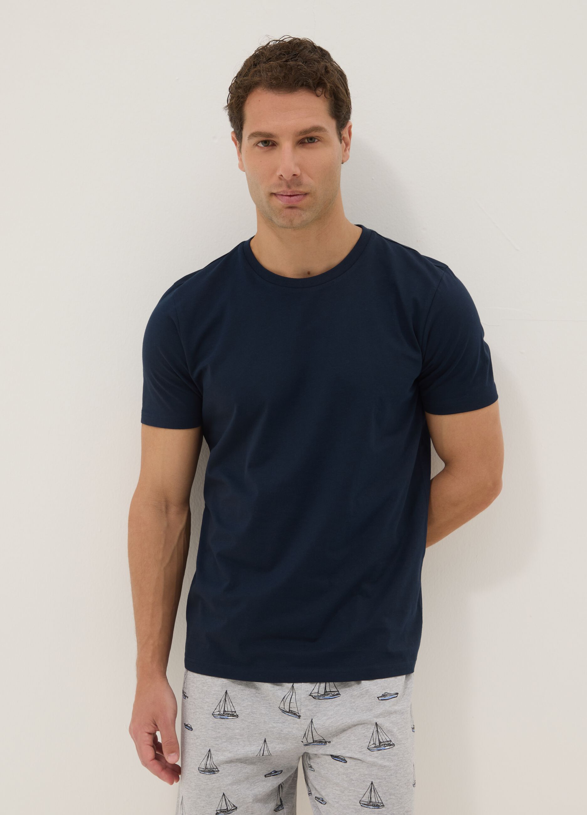 Multicolour pure organic cotton regular fit pyjamas with prints