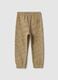 Beige pure cotton boys' trousers regular fit with prints_1