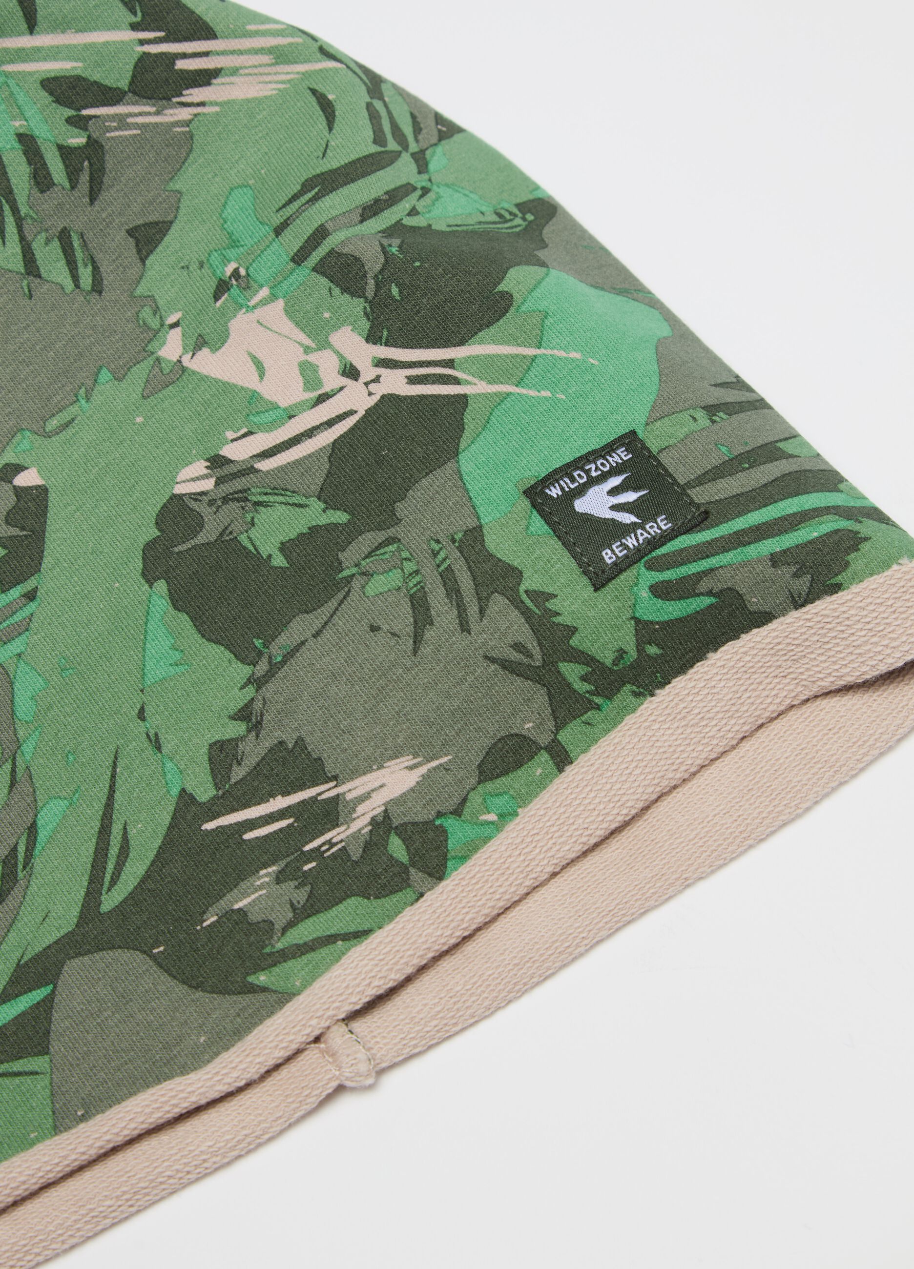 Camouflage hat in French terry