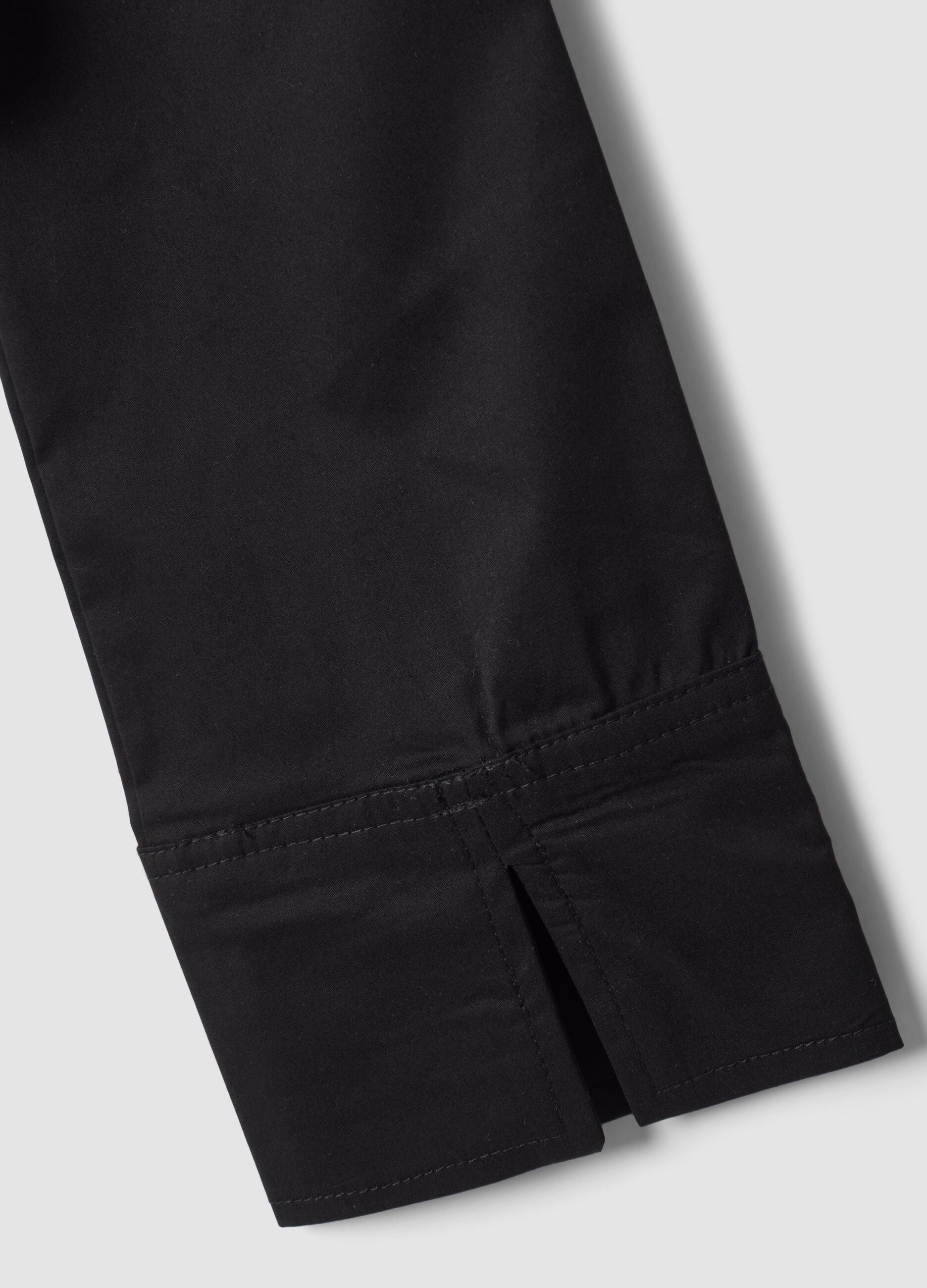 Fitted Full-zip Shirt Black