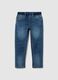 Stretch Blue Cotton Blend Boys' Jeans_0