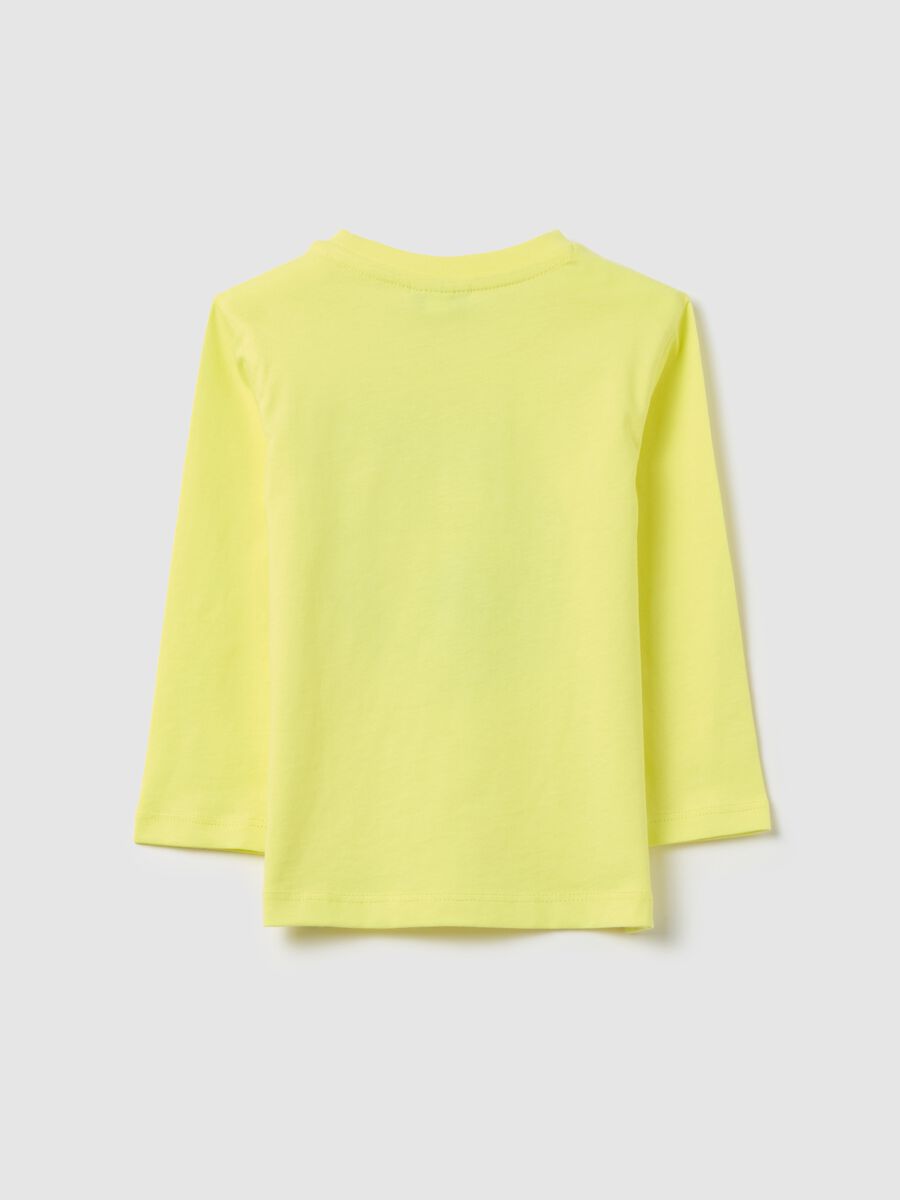 T-shirt maniche lunghe in cotone stampa leone _1